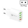 QC-04 QC3.0 + 3 x USB 2.0 Multi-ports Charger for Mobile Phone Tablet, EU Plug