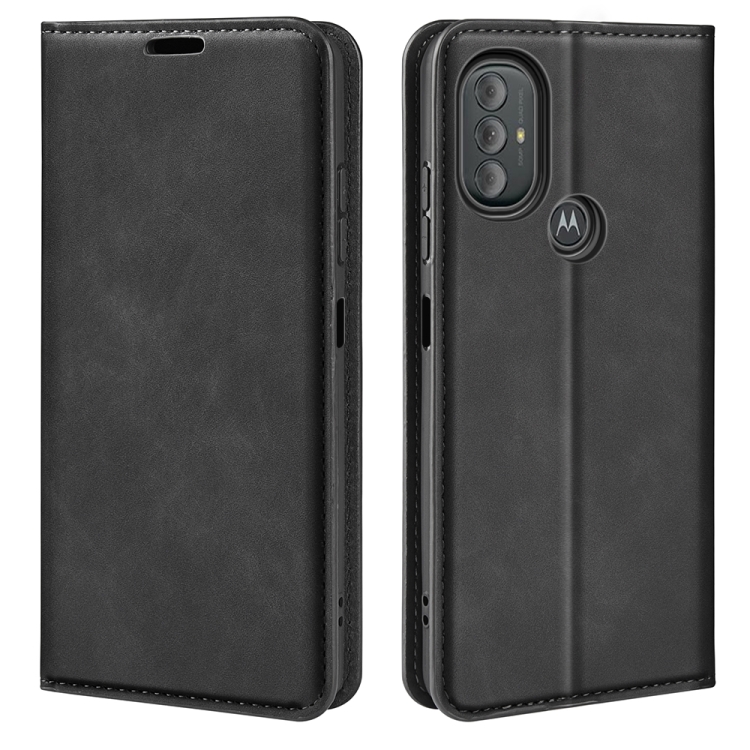 For Motorola Moto G Power 2022 Retro-skin Business Magnetic Suction Phone Leather Case with Holder & Card Slots & Wallet
