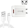 CA-25 QC3.0 USB 3A Fast Charger with 1m USB to Type-C Data Cable, AU Plug
