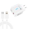 PD03 20W PD3.0 + QC3.0 USB Charger with Type-C to 8 Pin Data Cable, US Plug