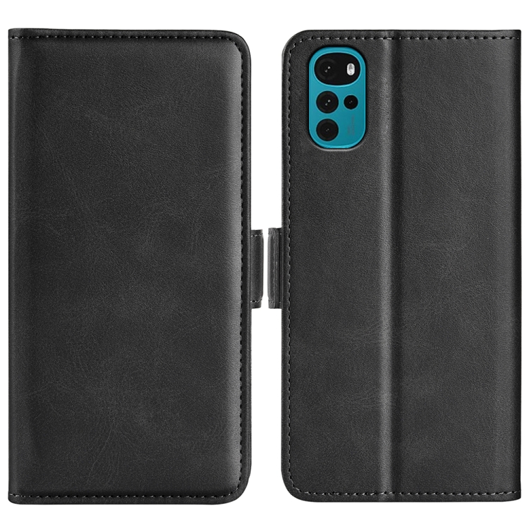 For Motorola Moto G22 4G Dual-side Magnetic Buckle Horizontal Flip Leather Phone Case