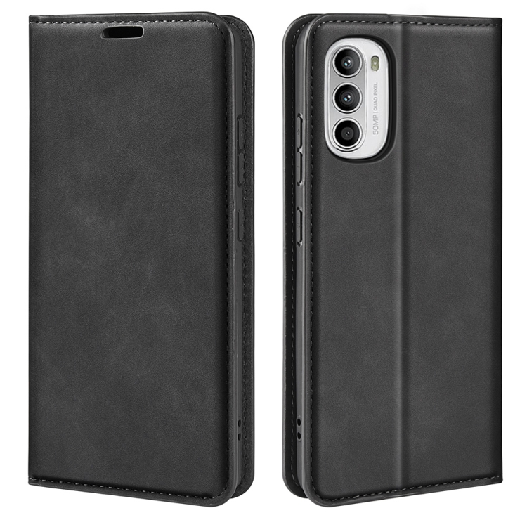 For Motorola Moto G52 4G Retro-skin Magnetic Suction Leather Phone Case
