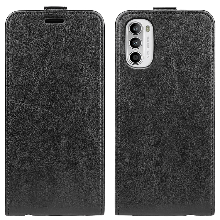 For Motorola Moto G52 4G R64 Texture Vertical Flip Leather Phone Case