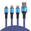 ENKAY ENK-CB121 1.5m 3 in 1 USB 3.0 to Type-C / 8 Pin / Micro USB 5A Fast Charging Cable