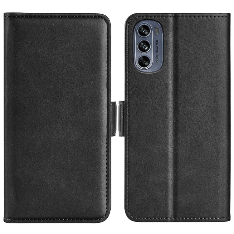 For Motorola G62 5G Dual-side Magnetic Buckle Horizontal Flip Leather Phone Case