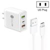 45W PD25W + 2 x QC3.0 USB Multi Port Charger with USB to Type-C Cable, US Plug