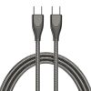 ENKAY ENK-CB129 PD 65W Type-C to Type-C Carbon Steel Hose Spring Fast Charging Data Cable, Length 1m