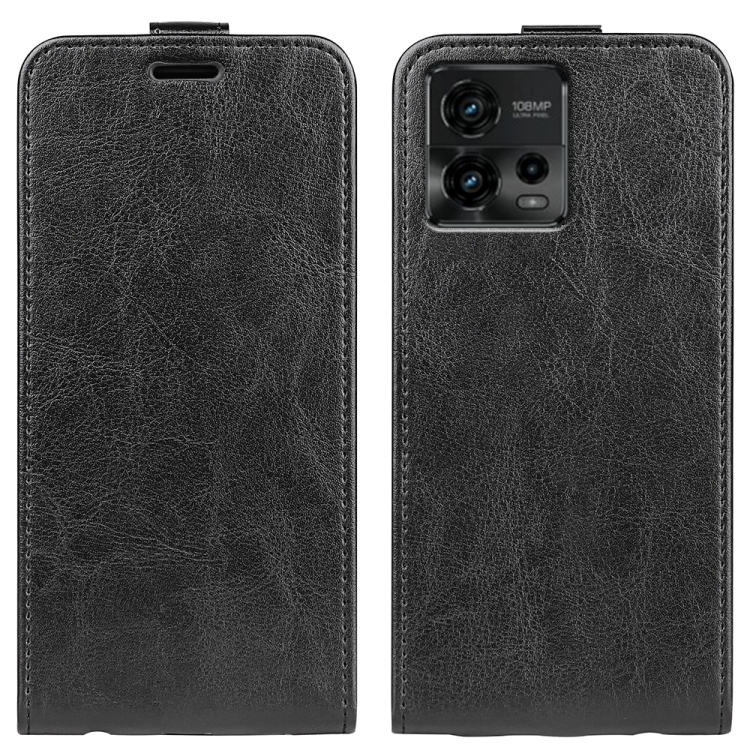 For Motorola Moto G72 R64 Texture Single Vertical Flip Leather Phone Case