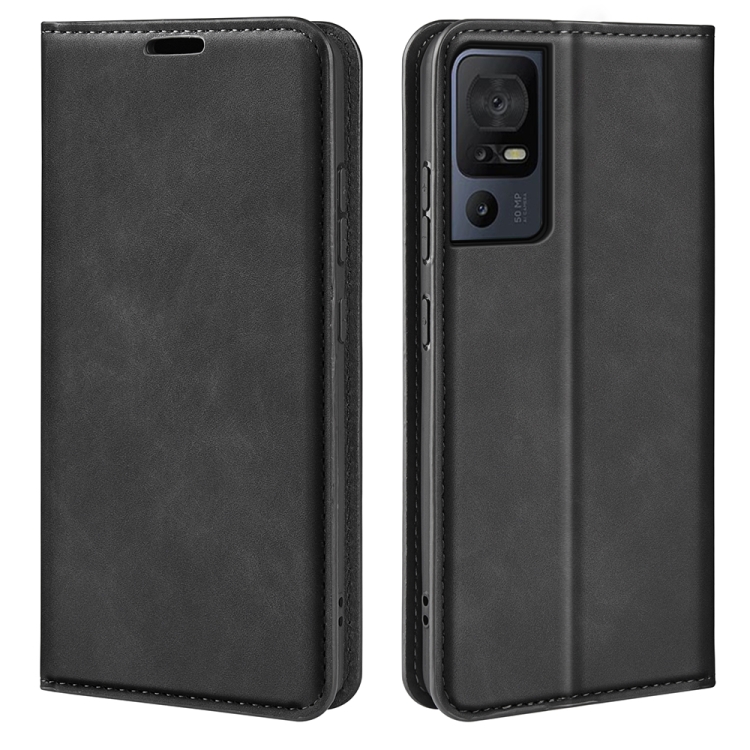 For TCL 40 SE Retro-skin  Magnetic Suction Leather Phone Case