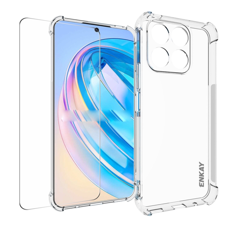 ENKAY Transparent TPU Shockproof Phone Case with Glass Film