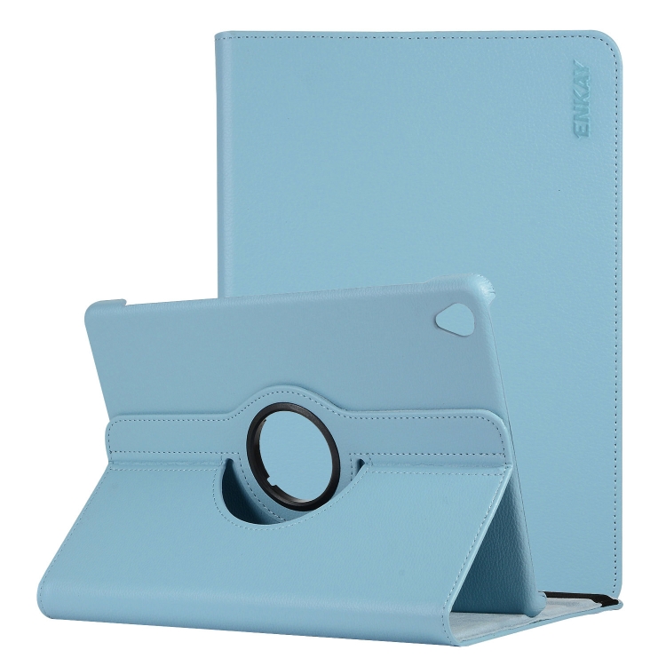 ENKAY 360 Degree Rotation Lichi Texture Leather Case with Holder for HUAWEI MediaPad M6 10.8 2019
