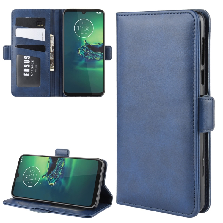 For Motorola Moto G8 Plus Dual-side Magnetic Buckle Horizontal Flip Leather Case with Holder & Card Slots & Wallet