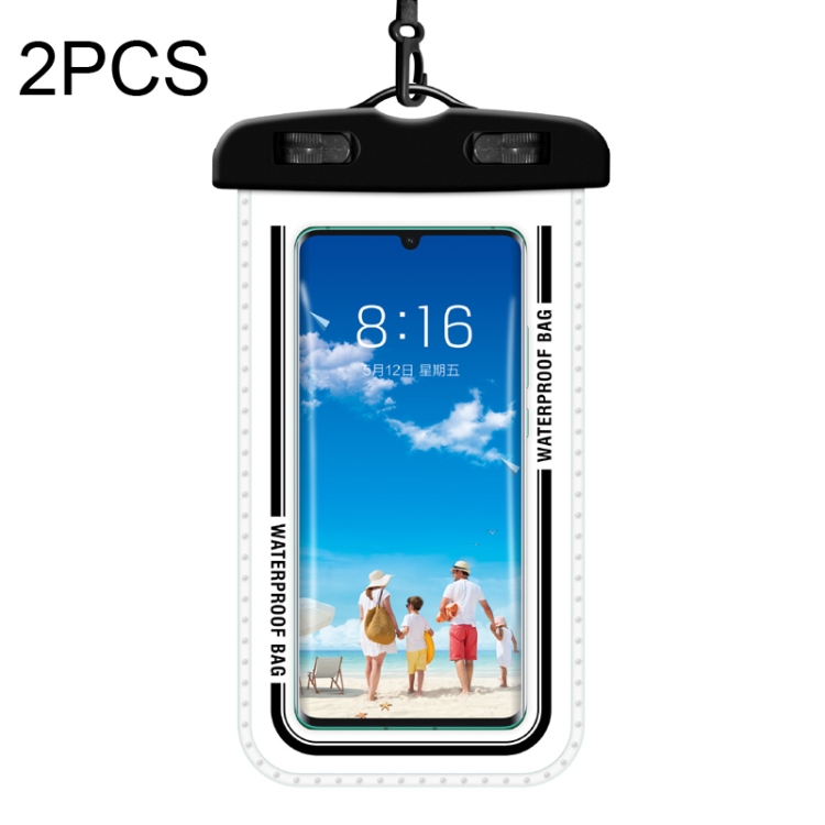 2 PCS Transparent Waterproof Cell Phone Case Swimming Cell Phone Bag
