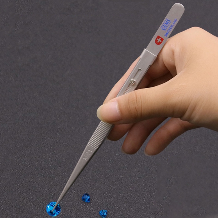 Non-Slip Diamond Tweezers Jewelry Tweezers Elastic Stainless Steel Gem Diamond Clips Durable Tools