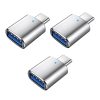 3 PCS USB 3.0 Female to USB-C / Type-C Male OTG Adapte with Indicator Light