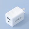 ROMOSS AC30T PD 30W Double Port Type-C/USB-C+USB-A Gallium Nitride Charger Adapter,CN Plug