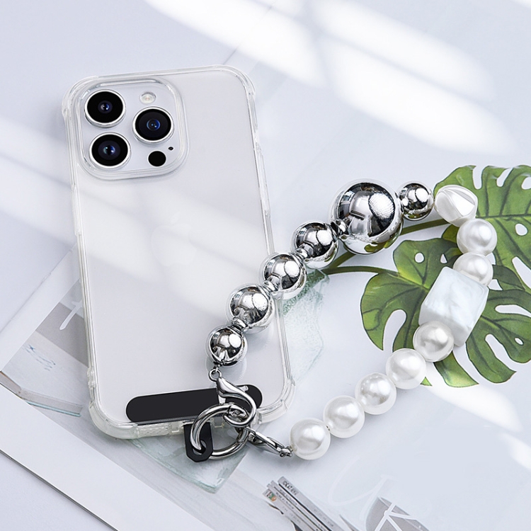 LEEU DESIGN Pearl Chain Mobile Phone Lanyard Camera Wrist Strap Bracelet