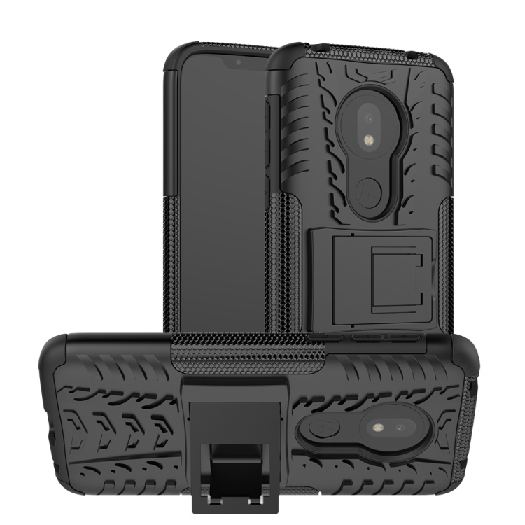 Tire Texture TPU+PC Shockproof Case for Motorola Moto G7 Play, with Holder