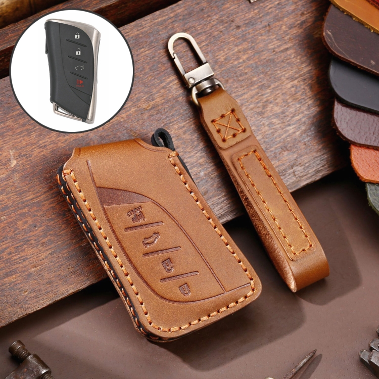 For Lexus 4-button Hallmo Car Cowhide Leather Key Protective Cover Key Case