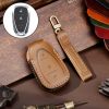 For Chevrolet 3-button Hallmo Car Cowhide Leather Key Protective Cover Key Case