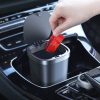 Car Center Armrest Storage Box Push-type Trash Can with Lid