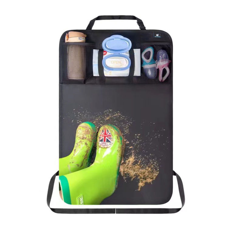 Car Rear Seat Oxford Cloth Storage Bag Car Seat Back Anti-kick Pad