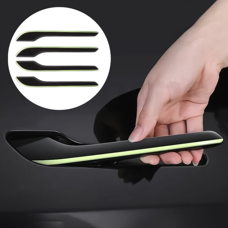 For Tesla Model 3 / Y 4pcs / Set Car Door Handle Luminous Decorative Sticker