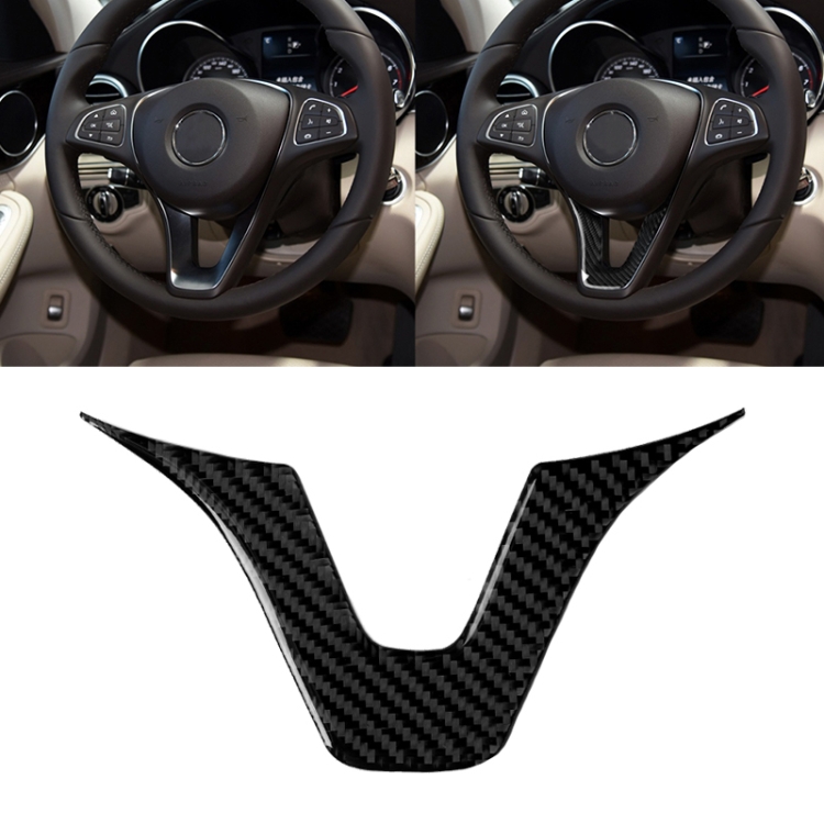 Car Carbon Fiber Steering Wheel Decorative Sticker for Mercedes-Benz