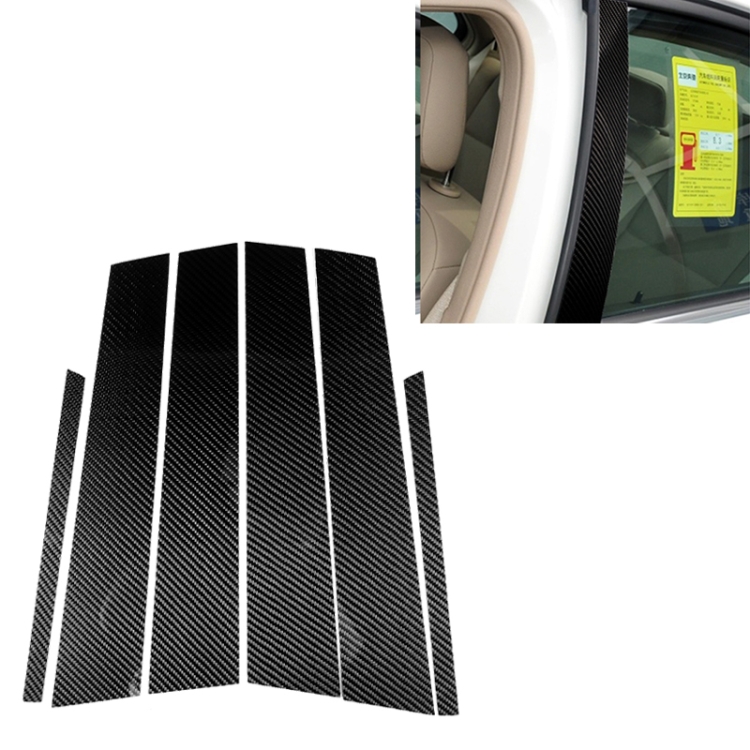 Car Carbon Fiber B Column Decorative Sticker for Mercedes-Benz W204 2007-2013