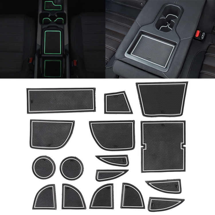 Car Water Cup Gate Slot Mats Plastic White Luminous Anti-Slip Interior Door Pad for Mazda CX-5 2013-2014
