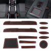 Car Water Cup Gate Slot Mats Plastic Red Anti-Slip Interior Door Pad for Toyota Vios 2017