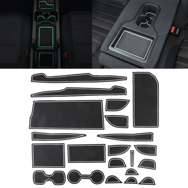Car Water Cup Gate Slot Mats Plastic White Luminous Anti-Slip Interior Door Pad for Toyota Camry 2018-2019