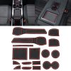 Car Water Cup Gate Slot Mats Plastic Red Anti-Slip Interior Door Pad for Nissan X-trail 2017 Five Seats