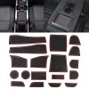 Car Water Cup Gate Slot Mats Plastic Red Anti-Slip Interior Door Pad for Subaru Forester 2013-2018