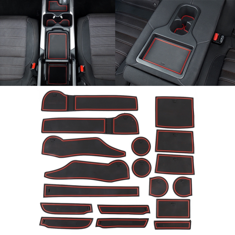 Car Water Cup Gate Slot Mats Plastic Red Anti-Slip Interior Door Pad for Subaru Forester 2019