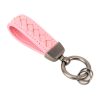 Car Metal + Braided Leather Key Ring Keychain