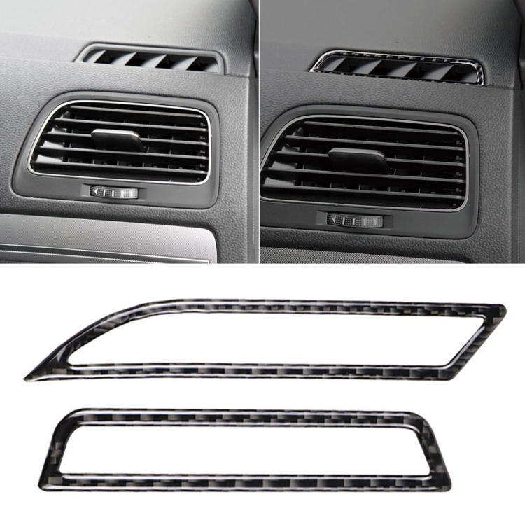 Car Carbon Fiber Air Outlet Decorative Sticker for Volkswagen Golf 7 2013-2017, Left Drive