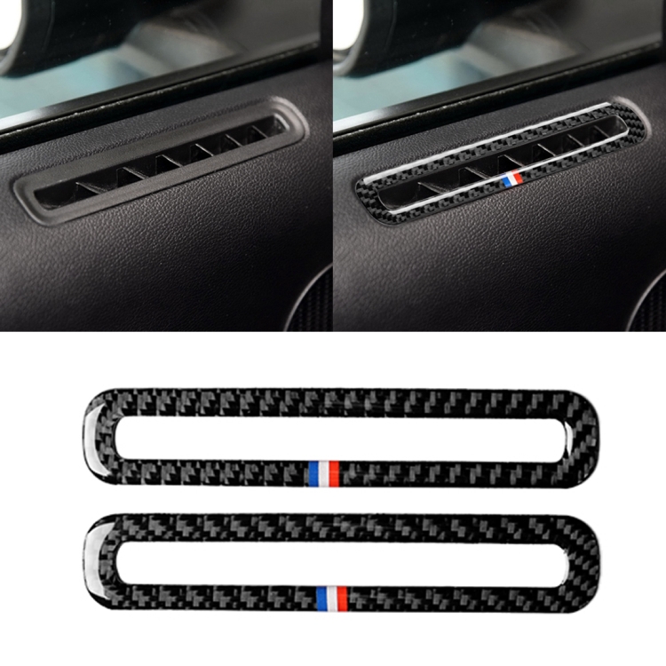2 PCS Car USA Color Carbon Fiber Door Air Outlet Decorative Sticker for Ford Mustang 2015-2017