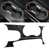 Car USA Color Carbon Fiber Left Drive Gear Position Panel Decorative Sticker for Ford Mustang 2015-2017