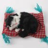 Lovely Simulation Animal Doll Plush Sleeping Cats Toy Cat Mat Doll Decorations Stuffed Toys Car Decoration Crafts, Mat Size: 19*13cm, Cat Size: 14*11cm