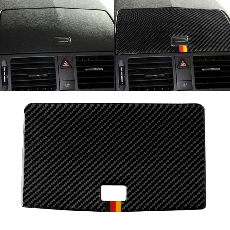 Car German Flag Carbon Fiber Console Navigation Panel Decorative Sticker for Mercedes-Benz W204 C Class 2007-2010