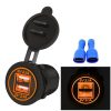 Universal Car Charger 2 Port Power Socket Power Dual USB Charger 5V 4.2A IP66 with Aperture