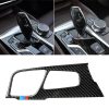 Car Tricolor Carbon Fiber Gear Position Panel Decorative Sticker for BMW 5 Series G38 528Li / 530Li / 540Li 2018, Left Drive
