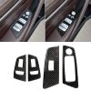 Car Carbon Fiber Door Window Lift Panel Decorative Sticker for BMW 5 Series G38 528Li / 530Li / 540Li 2018, Left Drive