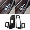 Car Tricolor Carbon Fiber Door Window Lift Panel Decorative Sticker for , Left DriveMW 5 Series G38 528Li / 530Li / 540Li 2018