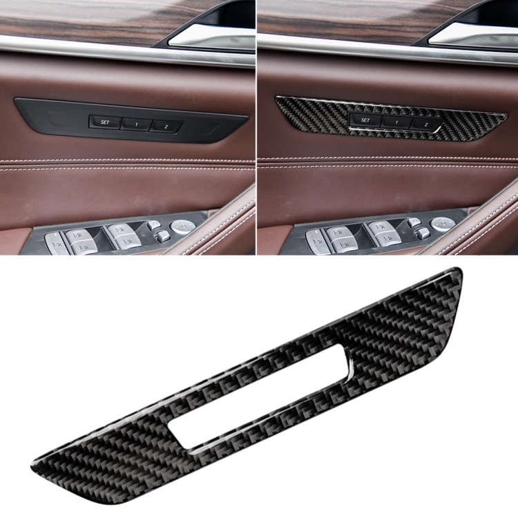 Car Carbon Fiber Seat Memory Button Decorative Sticker for BMW 5 Series G38 528Li / 530Li / 540Li 2018