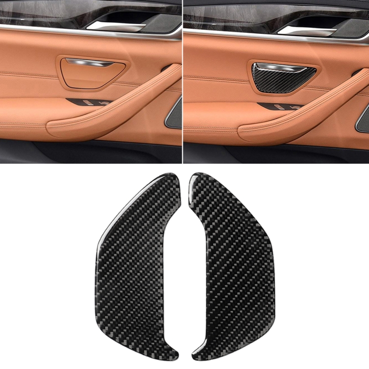 2 PCS Car Carbon Fiber Ashtray Panel Decorative Sticker for BMW 5 Series G38 528Li / 530Li / 540Li 2018