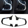 Car Tricolor Carbon Fiber Steering Wheel Button Configuration A Decorative Sticker for BMW 5 Series G30/G38 X3 G01/G08