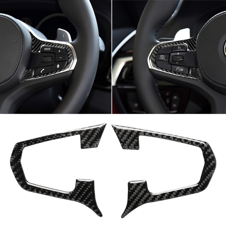 Car Carbon Fiber Steering Wheel Button Configuration A Decorative Sticker for BMW 5 Series G30/G38 X3 G01/G08