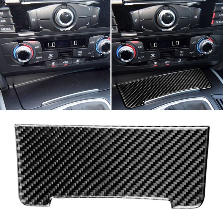 Car Carbon Fiber Storage Cigarette Lighter Panel Decorative Sticker for Audi 2010-2018 Q5 / 2009-2016 A4L / 2009-2016 A5